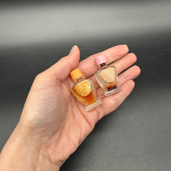 Vintage Bourjois Perfume Bottles Roman Holiday On The Wind Miniatures Glass 30s - Picture 10 of 11